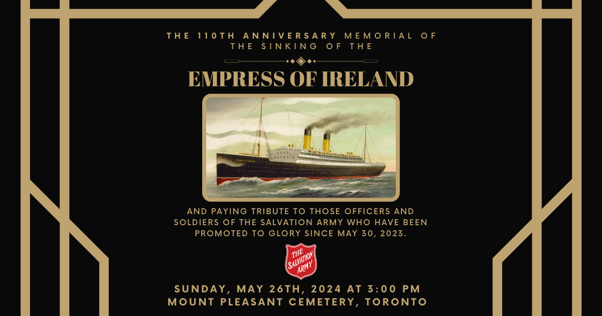 The 110th anniversary memorial of the sinking of the Empress of Ireland. 